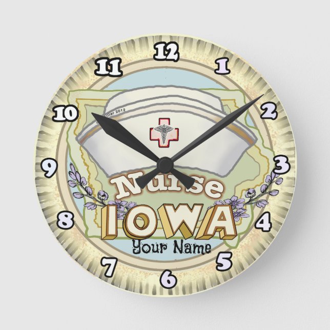 Iowa Nurse Round Clock (Front)