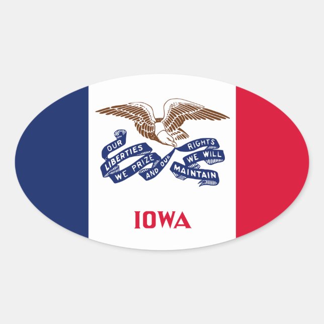 Iowa Oval Sticker (Front)