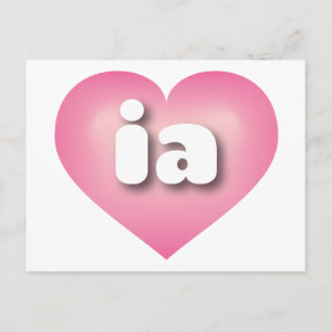 Iowa pink fade heart - I love ia Postcard