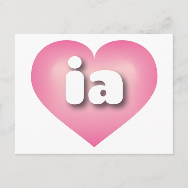 Iowa pink fade heart - I love ia Postcard (Front)