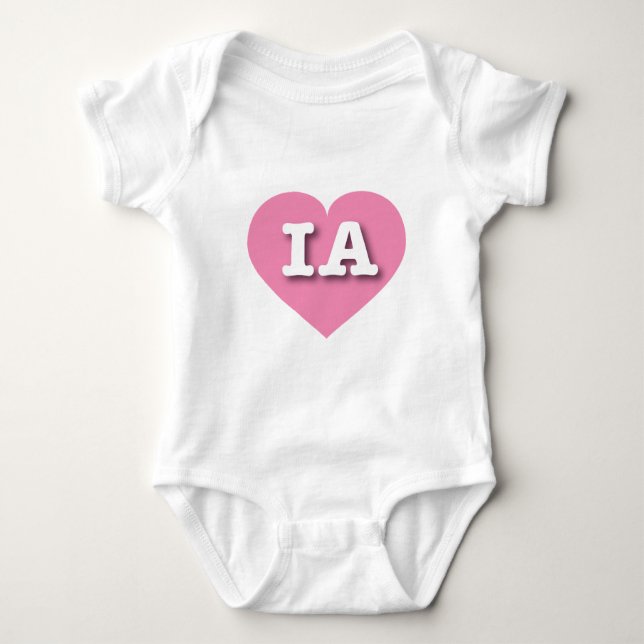 Iowa Pink Heart - I love IA Baby Bodysuit (Front)