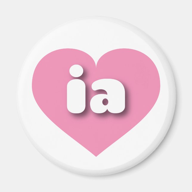 Iowa pink heart - I love ia Magnet (Front)