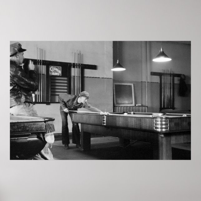 Iowa Pool Hall, 1940 Poster (Front)