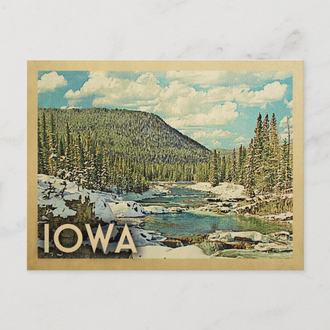 Iowa Postcard Vintage Snowy Winter Nature (Front)