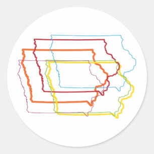 iowa pride blur classic round sticker