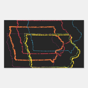 iowa pride blur rectangular sticker