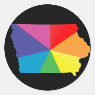 iowa pride. classic round sticker