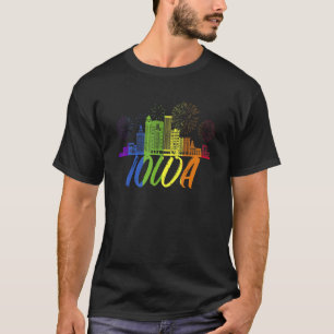 Iowa Pride Skyline  Pride Parade Iowa T-Shirt