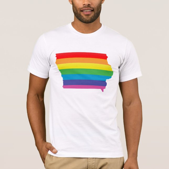 iowa pride. striped. T-Shirt (Front)