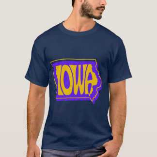 Iowa Purple and Gold State Typography Art Oversize T-Shirt