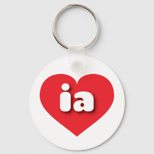 Iowa red heart - I love ia Key Ring
