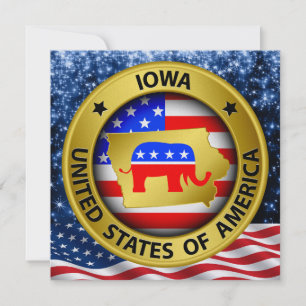 Iowa Republican Patriotic Invitation - srf