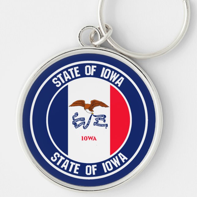 Iowa Round Emblem Key Ring (Front)