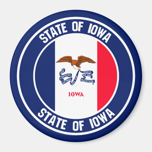 Iowa Round Emblem Magnet (Front)