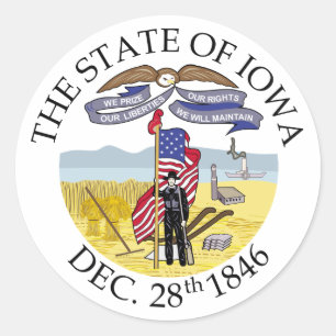 Iowa sign classic round sticker