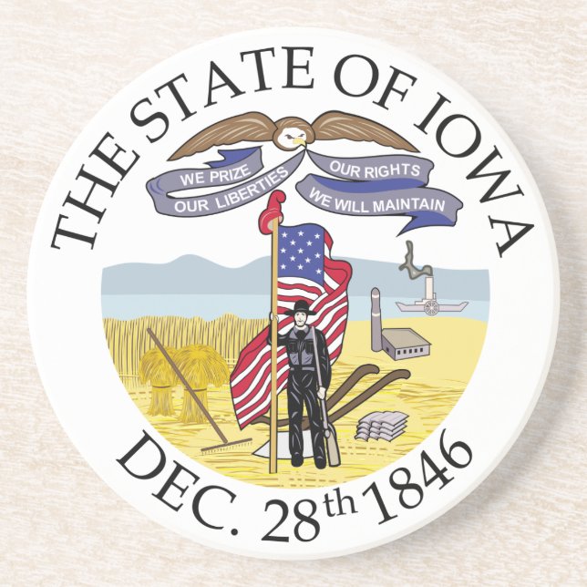 Iowa sign coaster (Front)
