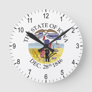 Iowa sign round clock