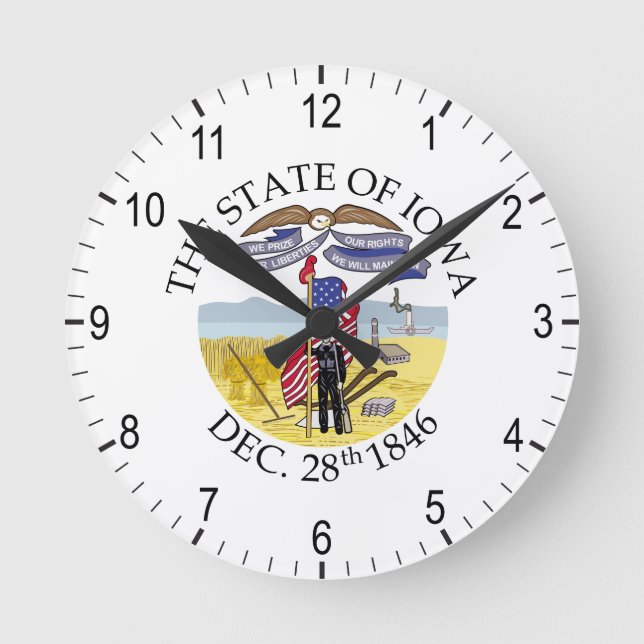 Iowa sign round clock (Front)