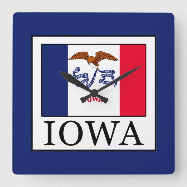 Iowa Square Wall Clock (Front)