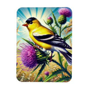 Iowa State Bird Eastern Goldfinch Magnet