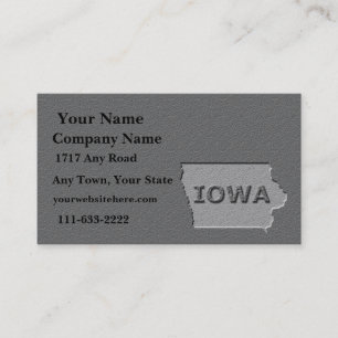 Iowa State Business card  carved stone look