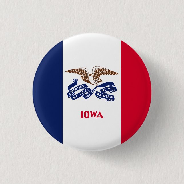 Iowa State Flag 3 Cm Round Badge (Front)