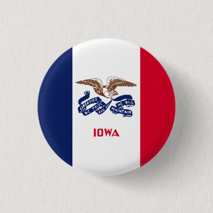 Iowa State Flag 3 Cm Round Badge