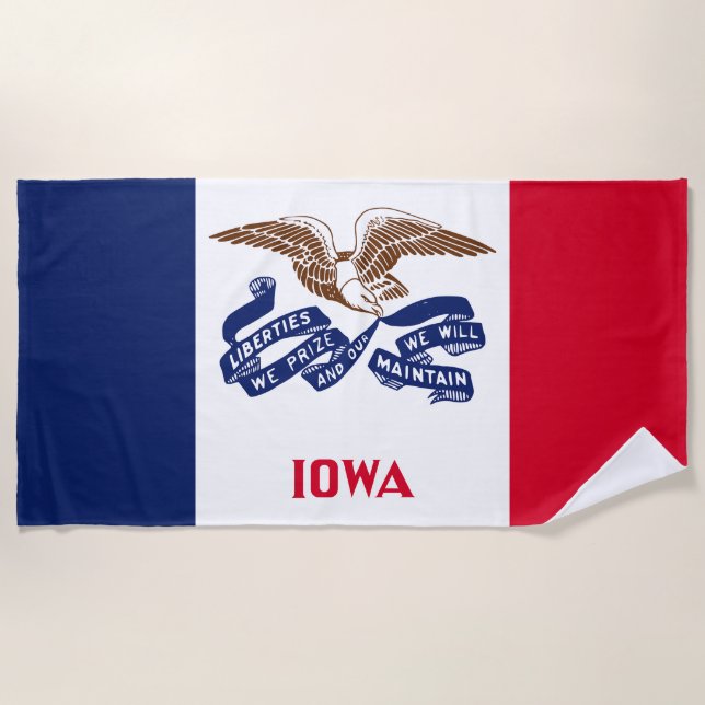 Iowa State Flag Beach Towel (Front)