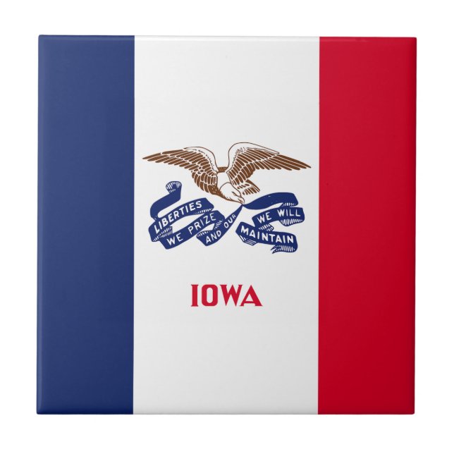 Iowa State Flag Ceramic Tile (Front)