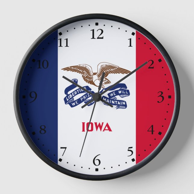 Iowa State Flag Clock (Front)