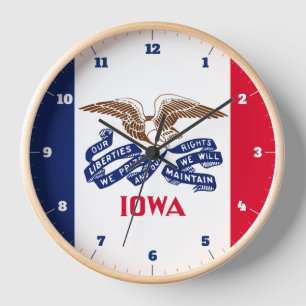 IOWA STATE FLAG CLOCK