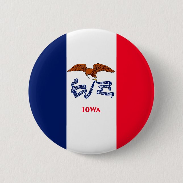 Iowa State Flag Design 6 Cm Round Badge (Front)