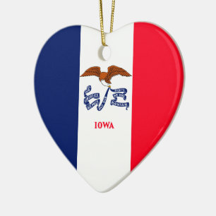 Iowa State Flag Design Ceramic Tree Decoration