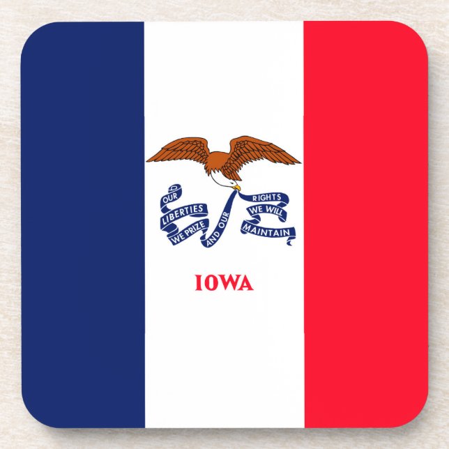 Iowa State Flag Design Coaster (Front)