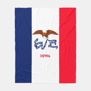 Iowa State Flag Design Fleece Blanket