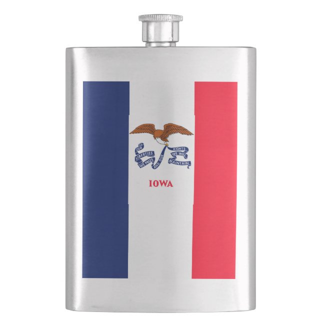 Iowa State Flag Design Hip Flask (Front)