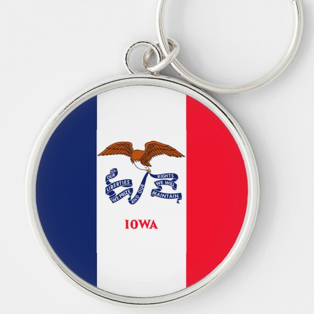 Iowa State Flag Design Key Ring (Front)