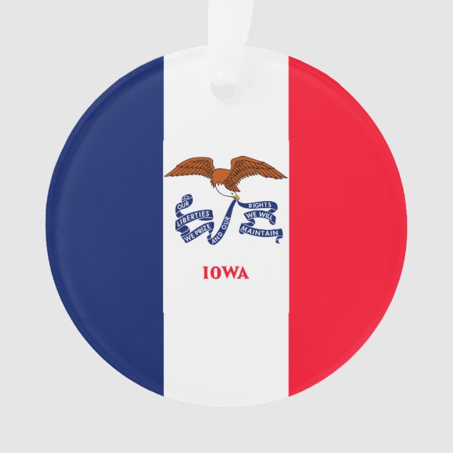 Iowa State Flag Design Ornament (Front)