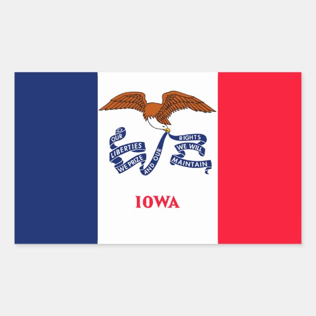 Iowa State Flag Design Rectangular Sticker (Front)