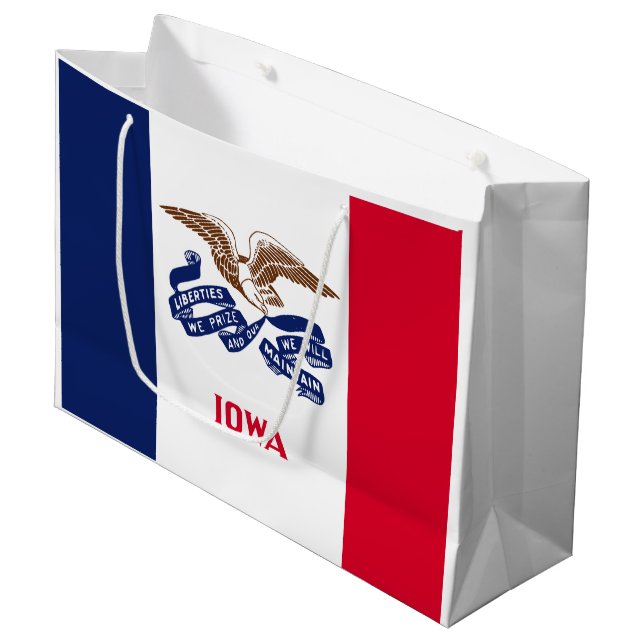 Iowa State Flag Large Gift Bag (Front Angled)