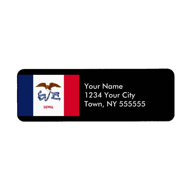 Iowa State Flag Return Address Label (Front)