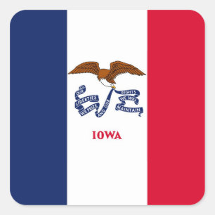 Iowa State Flag Square Sticker