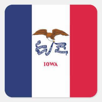 Iowa State Flag Square Sticker