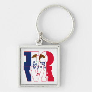 Iowa state flag text key ring