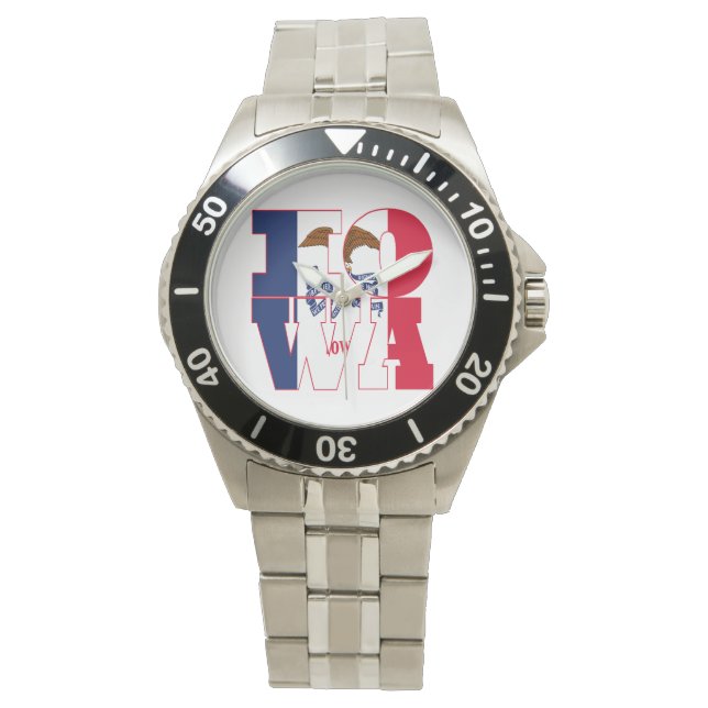 Iowa state flag text watch (Front)