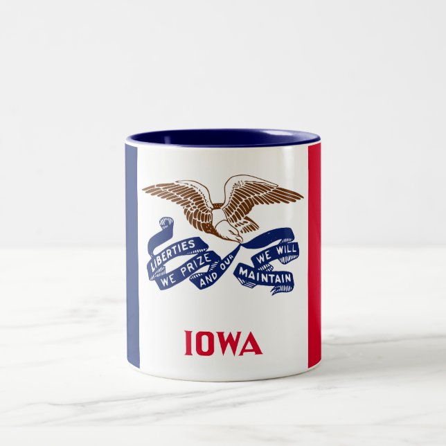 Iowa State Flag Two-Tone Coffee Mug (Center)