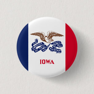 Iowa State Flag USA 3 Cm Round Badge