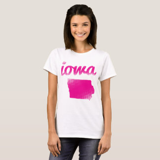 Iowa state in pink T-Shirt
