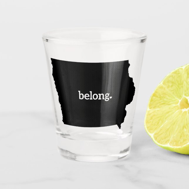 Iowa State Map Belong Shot Glass (Front)