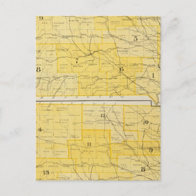 Iowa State Maps Postcard (Front)